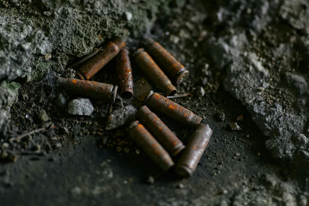 Old rusted bullet casings